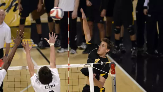 1/25/12 - Taylor Crabb (4) of the Long Beach State Men's Volleyball team.
Photo by Steven Georges/LBSU