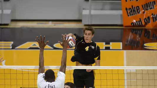1/25/12 - Taylor Crabb (4) of the Long Beach State Men's Volleyball team.
Photo by Steven Georges/LBSU