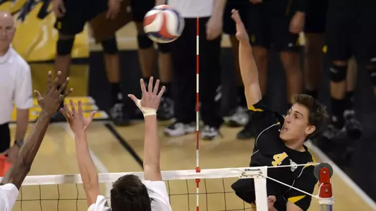 1/25/12 - Taylor Crabb (4) of the Long Beach State Men's Volleyball team.
Photo by Steven Georges/LBSU
