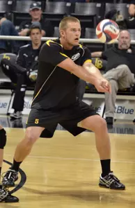 McKay Smith (5) of the Long Beach State Men's Volleyball team.
Photo by Steven Georges/LBSU