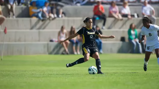 Senior Nadia Link scored her 31st career goal in the final minute of a 2-0 win at Pacific. (Photos by John Fajardo/LBSU)