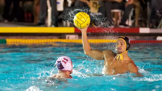 Zacchary Kappos in the non-conference match against Loyola Marymount at the 49er Campus Pool, Long Beach, Calif., Thursday, Oct. 18, 2012.