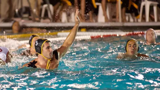 Spencer White in the non-conference match against Loyola Marymount at the 49er Campus Pool, Long Beach, Calif., Thursday, Oct. 18, 2012.