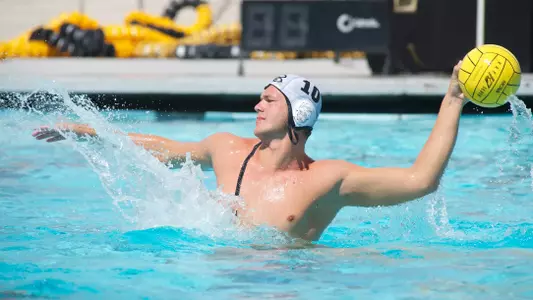 Dan Matulis in the Annual Alumni Water Polo match at the 49er Campus pool, Sat. Sept., 22, 2012