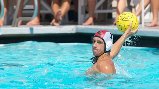 Carter Taylor in the Annual Alumni Water Polo match at the 49er Campus pool, Sat. Sept., 22, 2012