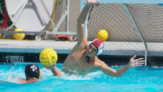 Balint Meszaros in the Annual Alumni Water Polo match at the 49er Campus pool, Sat. Sept., 22, 2012
