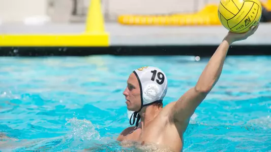 Eric Chasse in the Annual Alumni Water Polo match at the 49er Campus pool, Sat. Sept., 22, 2012.