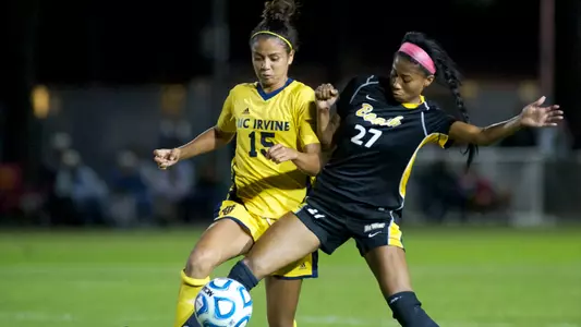 Renee Mendiola in the Big West Conference Soccer match against UC Irvine at George Allen Field, Sat. Oct. 20, 2012.