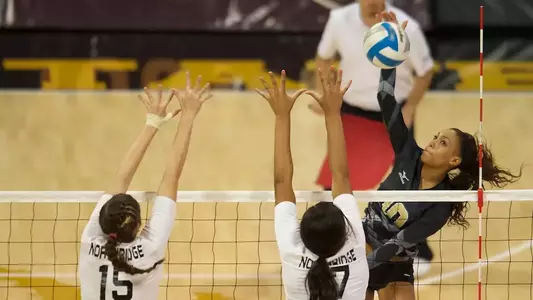 Senior Janisa Johnson led the 49ers with 22 kills against Cal State Northridge.