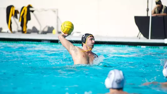Senior Spencer White about to fire off a shot against UC Irvine Sunday, Nov. 11, at the Campus Pool.