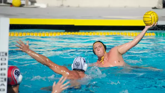 Nolan McConnell looks to make a pass against UC Irvine Sunday, Nov. 11, at the Campus Pool.