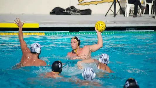 Nolan McConnell looks for an opening against UC Irvine Sunday, Nov. 11, at the Campus Pool.
