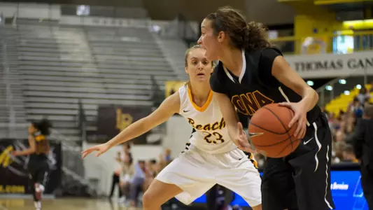 Mary Ochiltree in the game against Iona at the Walter Pyramid on Sun., Nov. 11, 2012.