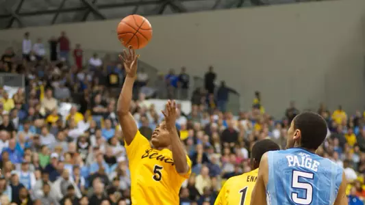 Mike Caffey puts up the floater against No. 11 North Carolina on Friday, Nov. 16.