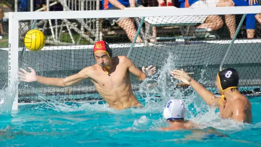 Balint Meszaros in the MPSF Men's Water Polo Tournament match against Santa Barbara at McDonalds Swim Stadium on the campus of USC, Sat., Nov. 24, 2012.