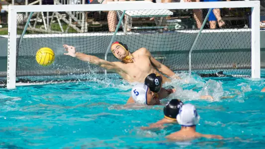 Balint Meszaros in the MPSF Men's Water Polo Tournament match against Santa Barbara at McDonalds Swim Stadium on the campus of USC, Sat., Nov. 24, 2012.