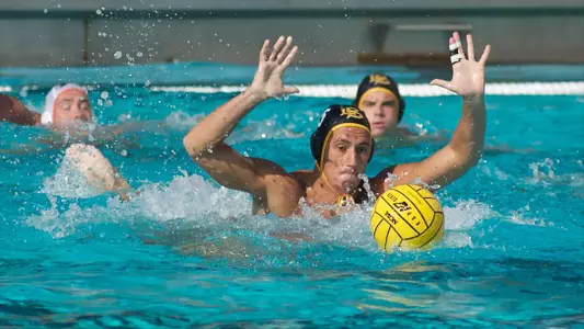Carter Taylor goes after the ball in the MPSF Men's Water Polo Tournament match against Pacific at McDonalds Swim Stadium on the campus of USC, Sun., Nov. 25, 2012.