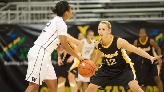 Sigrid Skorpen in the non-conference match against Washington at the Walter Pyramid, Long Beach, Calif. Sun., Nov. 18, 2012.