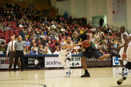 Mike Caffey in the Men's basketball game against Loyola Marymount at Gersten Pavilion, Los Angeles, Calif., Thu., Nov. 29, 2012.