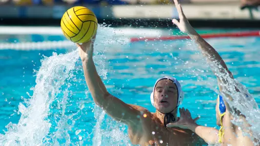 Milos Vrzic in the MPSF conference match against UCLA Saturday November 3, 2012, at the Spieker Aquatics Center in Los Angeles, Calif.