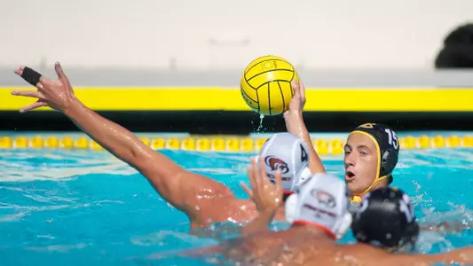 Carter Taylor in the Men's MPSF Conference Water Polo match against Pacific at the 49er Campus Pool, Long Beach, Calif., Sun., Nov. 4, 2012.