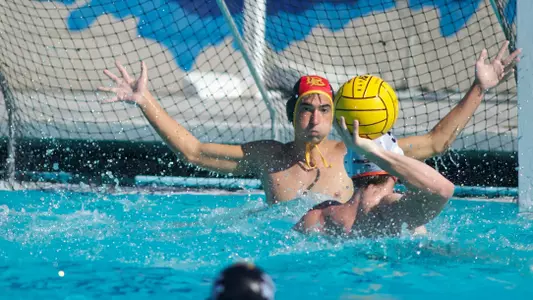 Balint Meszaros in the Men's MPSF Conference Water Polo match against Pacific at the 49er Campus Pool, Long Beach, Calif., Sun., Nov. 4, 2012.
