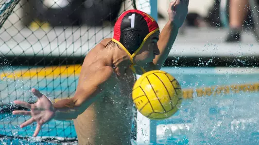Balint Meszaros in the Men's MPSF Conference Water Polo match against Pacific at the 49er Campus Pool, Long Beach, Calif., Sun., Nov. 4, 2012.