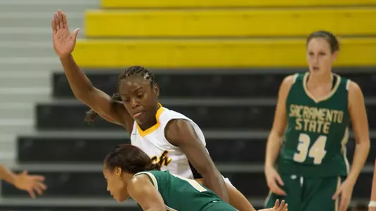 Chantel Dooley in the season opener against Sacramento State at the Walter Pyramid, Fri., Nov. 9, 2012.