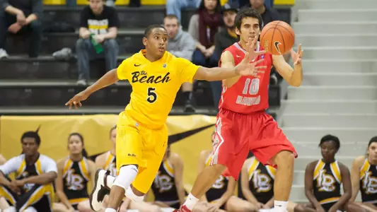 Mike Caffey in the non-conference match against BYU-Hawaii at the Walter Pyramid, Long Beach, Calif., Sat., Dec. 15, 2012.