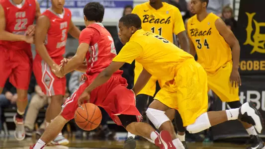 Mike Caffey in the non-conference match against BYU-Hawaii at the Walter Pyramid, Long Beach, Calif., Sat., Dec. 15, 2012.