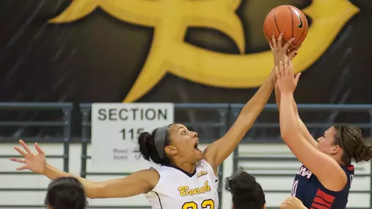 Devin Hudson in the Women's basketball game against Arizona at the Walter Pyramid, Long Beach, Calif., Sun., Dec. 2, 2012.
