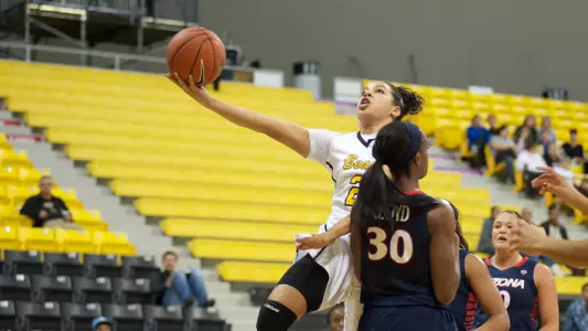 Bianka Balthazar in the Women's basketball game against Arizona at the Walter Pyramid, Long Beach, Calif., Sun., Dec. 2, 2012.