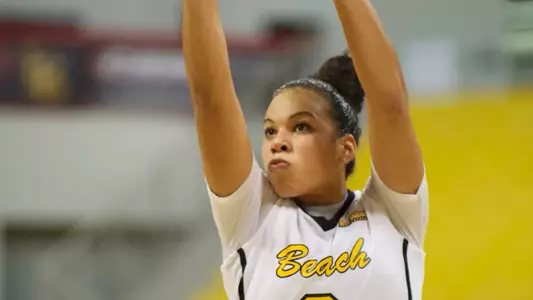 Bianka Balthazar in the Women's basketball game against Arizona at the Walter Pyramid, Long Beach, Calif., Sun., Dec. 2, 2012.