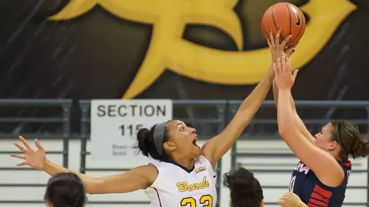 Devin Hudson in the Women's basketball game against Arizona at the Walter Pyramid, Long Beach, Calif., Sun., Dec. 2, 2012.
