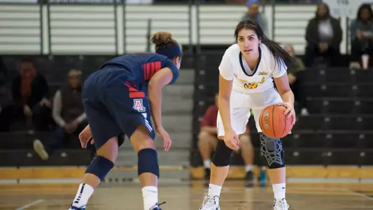 Alex Sanchez in the Women's basketball game against Arizona at the Walter Pyramid, Long Beach, Calif., Sun., Dec. 2, 2012.