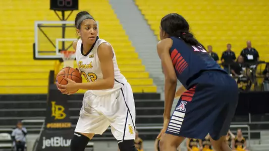 Devin Hudson in the Women's basketball game against Arizona at the Walter Pyramid, Long Beach, Calif., Sun., Dec. 2, 2012.