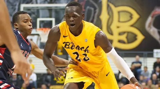 Deng Deng in the non-conference match against Fresno State at the Walter Pyramid, Long Beach, Calif., Mon., Dec. 3, 2012.
