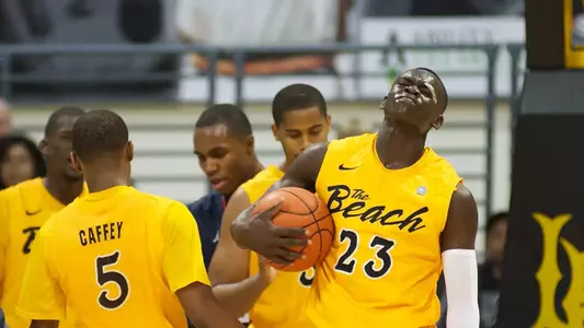 Deng Deng in the non-conference match against Fresno State at the Walter Pyramid, Long Beach, Calif., Mon., Dec. 3, 2012.