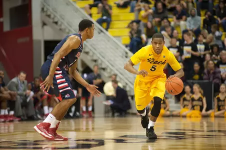 Mike Caffey in the non-conference match against Fresno State at the Walter Pyramid, Long Beach, Calif., Mon., Dec. 3, 2012.