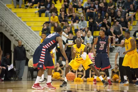 Deng Deng in the non-conference match against Fresno State at the Walter Pyramid, Long Beach, Calif., Mon., Dec. 3, 2012.