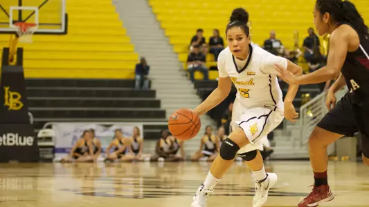Bianka Balthazar in the non-conference match against Santa Clara at the Walter Pyramid, Long Beach, Calif., Sun., Dec. 9, 2012.