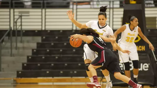 Bianka Balthazar in the non-conference match against Santa Clara at the Walter Pyramid, Long Beach, Calif., Sun., Dec. 9, 2012.