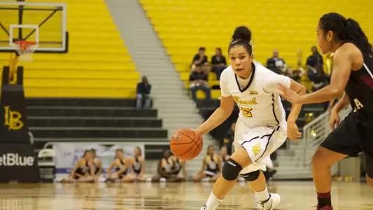 Bianka Balthazar in the non-conference match against Santa Clara at the Walter Pyramid, Long Beach, Calif., Sun., Dec. 9, 2012.