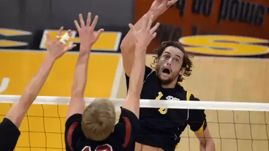 2/10/12 - Brad Hemmerling (19) of the Long Beach State Men's Volleyball team. Photo by Steven Georges/LBSU