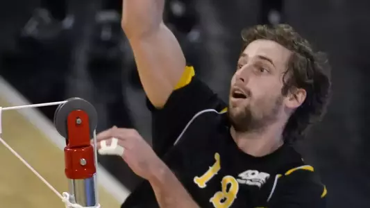 2/10/12 - Brad Hemmerling (19) of the Long Beach State Men's Volleyball team.
Photo by Steven Georges/LBSU