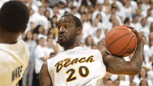 2/22/12 - T.J. Robinson (20) of the Long Beach State Men's Basketball team.  (Photo by Steven Georges/LBSU)