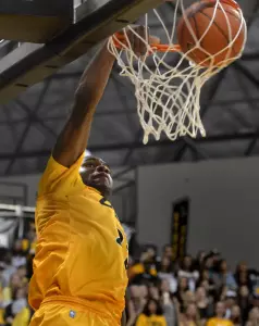 2/25/12 - Larry Anderson (21) of the Long Beach State Basketball team.
Photo by Steven Georges/LBSU
