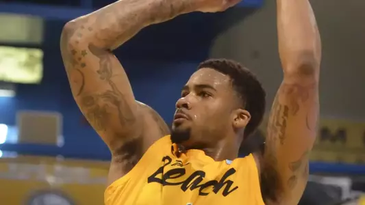 2/25/12 - Eugene Phelps (4) of the Long Beach State Basketball team.
Photo by Steven Georges/LBSU