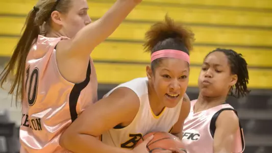 2/28/12 - Tipesa Moorer (33) of the Long Beach Wonen's Basketball team.
Photo by Steven Georges/LBSU