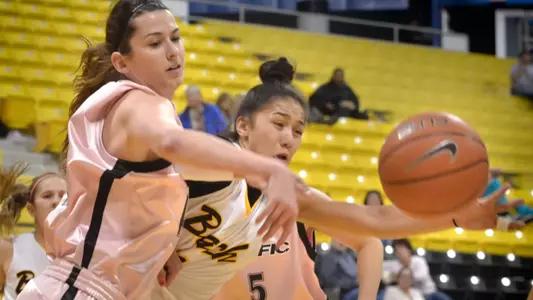 2/28/12 - Hallie Meneses (11) of the Long Beach Wonen's Basketball team.
Photo by Steven Georges/LBSU